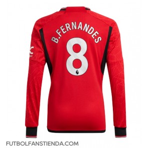 Manchester United Bruno Fernandes #8 Primera Equipación 2023-24 Manga Larga